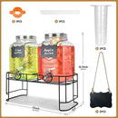DD&HAPP Gallon Glass Drink Dispensers For Parties 2PACK.1.5Gallon Beverage Dispenser,Glass Drink Dispenser With Stand And Stainless Steel Spigot 100% Leakproof.Lemonade Dispenser With Ice Cylinder. by CozyNest Decor