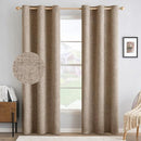 MIULEE 100% Blackout Linen Textured Curtains for Bedroom Solid Thermal Insulated Copper Brown Grommet Room Darkening Curtains & Drapes Luxury Decor for Living Room Nursery 42 x 84 Inch (2 Panels) by TinyTreasures Baby Boutique