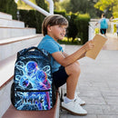 Boys School Backpack, Personalized Football Backpacks for Kids Kindergarten Senior Middle, 17 Inch Lightweight Lightning Bookbag with Custom Name, Cool Back to School Gift by TinyTreasures Baby Boutique