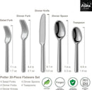 Alata Potter 20-Piece Forged Silverware Set Stainless Steel Flatware Set Cutlery Set,Service for 4,Mirror Finish,Dishwasher Safe by CozyNest Decor