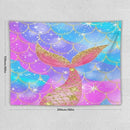 HZOHNAGO Mermaid Scales Tapestry Colorful Shiny Scales Mermaid Tail Pattern Printed Wall Tapestry Wall Hanging for Bedroom Living Room Dorm 80" W x 60" H by CozyNest Decor
