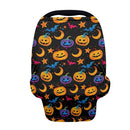 Binienty Galaxy Pumpkin Bats Moon Car Seat Covers for Babies, Halloween Decoration,Halloween Pumpkin Nursing Cover Breastfeeding Scarf, Stretch Baby Carseat Canopy by TinyTreasures Baby Boutique