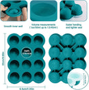 Baby Food Storage 12 x 1.5OZ Silicone Freezer Tray with Lid, Food Grade Silicone Containers for Purees & Vegetables Teal Blue by TinyTreasures Baby Boutique