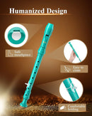 Eastar Soprano Recorder Instrument for Kids Beginner, German Fingering C Key 3 Piece with Cleaning Kit, Thumb Rest, Cotton Bag, Fingering Chart, ERS-21GSB, Sky Blue, School-Approved by TinyTreasures Baby Boutique