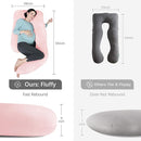 MOON PARK Pregnancy Pillows for Sleeping - U Shaped Full Body Maternity Pillow with Removable Cover - Support for Back, Legs, Belly, HIPS - 65 Inch - Pink by TinyTreasures Baby Boutique