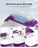 EUHOMY Countertop Ice Maker Machine with Handle, 26lbs Per Day, 9 Ice Cubes Ready in 6 Mins, Auto-Cleaning Portable Ice Maker with Basket and Scoop, for Home/Kitchen/Camping/RV (Purple) by CozyNest Decor