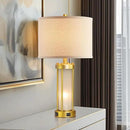 RORIA Modern Table Lamps for Living Room Set of 2, Farmhouse Bedroom Lamps for Nightstands with Dual USB Ports, Gold Bedside Lamps with White Frosted Glass Nightlight, 4 Bulbs Includes (Gold) by CozyNest Decor