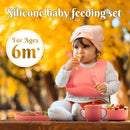 Silicone Baby Feeding Set 10 Pcs, Baby Led Weaning Supplies, Baby Feeding Supplies Set BPA Free, Baby Essentials for Newborn Gift Red by TinyTreasures Baby Boutique