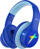 EarFun K4 Kids Bluetooth Headphones, Wireless Headphones with LED Lights, 74/85/94dBA Volume Limited, Built-in Mic, 90H Playtime, Bluetooth 5.4 Over Ear Headphone for iPad/Tablet/PC/School by TinyTreasures Baby Boutique