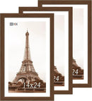 VCK 14x24 Frame Set of 3, Brown Wood Picture Frame with Exclusive Wood Grain, Wall Gallery Frame by CozyNest Decor