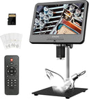 JL210 10.1'' Digital Microscope for Adults, Coin Magnifier Microscopes Full View for Error Coins, Soldering Electronics Microscopes Camera, 8 LED, 12.6" Metal Stand, PC View, 32GB by TinyTreasures Baby Boutique