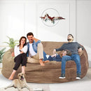 Bean Bag Chair for Adults 7FT,Soft Removable Cover for Teens/Girls Bedroom,Fluffy Giant Round Floor Beanbag Lounger Chairs (No Filler,Tan) by CozyNest Decor