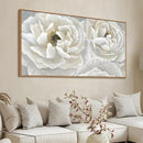 arteWOODS Cream White Flowers Framed Wall Art - Soft Peony Pictures for Wall Decor Elegant Blossom Flower Painting Artwork Botanical Prints for Living Room Home Office Wall Decoration 29" x 58" by CozyNest Decor