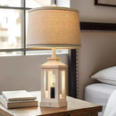 23.75" Retro Farmhouse USB C+A Ports Table Lamp Set of 2 with 3 Way Dimmable Touch Control White Nightlight Vintage Modern Lamp for Living Room Bedroom with 2 Light Sources by CozyNest Decor