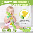 Baby Toys 0 to 12 Months, Musical Stuffed Animals Activity Soft Toy with Multi-Sensory Crinkle, Rattle and Textures, Infant Tummy Time Toys for Newborn Boys Girls, Crocodile, Green by TinyTreasures Baby Boutique