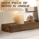 60x8x3 Fireplace Mantel - Solid Rustic Wood - Wall Mounted Floating Shelf with Invisible Heavy Duty Steel Bracket (Weathered Brown) by CozyNest Decor