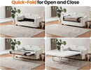 Pull Out Sofa Bed, Full Size Sleeper Sofa, 2-in-1 Convertible Corduroy Couch with USB Charging, Memory Form Couch for Living Room, Apartment and Small Space (Beige, Chenille - Full Size) by CozyNest Decor