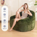MAXYOYO Bean Bag Chair, Comfy Bean Bag Sofa with Back Support, Faux Fur Bean Bag Chair for Adults and Kids, Stuffed Floor Sofa for Living Room, Bedroom, Apartment, Green by CozyNest Decor