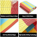 Outdoor Waterproof Rug 9'x12' Plastic Straw Rugs Washable Reversible Floor Mat Rainbow Stripe Carpet for Camping RV Deck Entryance Porch Picnic Balcony Beach Backyard by GreenHaven Gardens