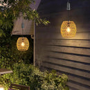 Battery Operated Outdoor Hanging Light with 6 Hours Timer, Outdoor Indoor Pendant Chandelier Rattan Lantern Waterproof Lamp Edison Bulb Lights for Gazebo Porch Garden Patio Home Decoration by GreenHaven Gardens