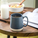 Hasense Coffee Cups, 15 oz Coffee Mugs Ceramic with Handles Set of 6, Tea Cup for Home and Office, Stylish Colorblocking Mug for Coffee, Tea, Latte, Cocoa, Dishwasher Microwave Safe, Deep Blue by CozyNest Decor