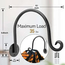 AJART Hanging Plant Hanger Outdoor: Bird Feeder Wall Hooks - 8 Inch Plant Bracket Hook for Hanging Flower Baskets 2 Pieces by GreenHaven Gardens