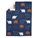Lambs & Ivy Playful Elephant Blue/White Cotton 3-Piece Baby Crib Bedding Set by TinyTreasures Baby Boutique