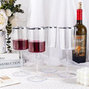 Ciaell 12 Pack Plastic Wine Glasses - 14 Oz Plastic Wine Glasses with Stem - Square Silver Disposable Stemmed Glass for Parties & Weddings & Outdoors by CozyNest Decor
