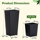 IDZO Wicker All-Weather Planter Set with Liners Tall Plant Decor Box for Outdoors Patio Herb Garden Furnishings - Rectangular Mocha by CozyNest Decor