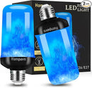 Hompavo 【Upgraded】 LED Flame Light Bulbs, Purple Flickering Light Bulbs with Upside Down Effect, E26/E27 Flame Bulb for Halloween Christmas Party Indoor and Outdoor Home Decoration (2 Pack) by GreenHaven Gardens