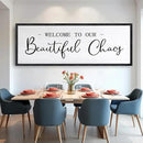 Welcome To Our Beautiful Chaos Sign Wall Decor Framed Wood 32X12 Inch For Rustic Home Living Room Entryway Bedroom Hanging Art (Black) by CozyNest Decor