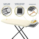 Ironing Board Full Size, RAINHOL Compact Iron Board with Iron Rest, Heat Resistant Cover with Ultra Thick Padding, Height Adjustable Heavy Duty for Home, Dorm, 43x13 Ivory by CozyNest Decor