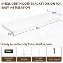 36 Inch Floating Shelves, 12 Inch Deep Floating Shelves for Wall, Floating Shelf with Invisible Brackets, Large Deep Wall Shelves for Bathroom, Bedroom, Living Room, 2 Pack, White by CozyNest Decor