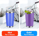 VEGOND 20oz Tumbler with Lid and Straw Stainless Steel Tumbler Cup Vacuum Insulated Double Wall Travel Coffee Mug Powder Coated Coffee Cup(Purple 1 Pack) by TinyTreasures Baby Boutique