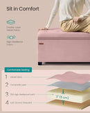 SONGMICS Velvet Storage Ottoman Bench, Foot Rest with Legs, 15.7 x 43 x 15.7 Inches, End of Bed Bench, Storage Chest, Load up to 660 lb, for Living Room, Bedroom, Entryway, Jelly Pink ULSF089R01 by CozyNest Decor