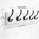 Dseap Coat Rack Wall: Patented, Heavy-Duty, 5-Double-Hooks Wooden Wall Mounted Coat Rack Coat Hanger Hook Rail for Winter Coats Hat Jacket Clothing, White & Black, Pack of 2 by CozyNest Decor