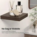 Square Floating Shelves for Wall, 12" W x 12" D x 1.2" H, Small Wooden Wall Mounted Display Shelves with Invisible Brackets for Living Room, Bedroom, Bathroom, Kitchen Decor, Set of 3, Walnut by CozyNest Decor