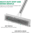 SetSail Floor Scrub Brush with 51-Inch Long Adjustable Handle 2 in 1 Scrape Brush Stiff Bristle Floor Scrubber for Cleaning Shower Bathroom Garage Kitchen Wall Deck Tub Tile,White by GreenHaven Gardens
