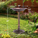 VIVOHOME 28 Inch Height Polyresin Lightweight Antique Outdoor Garden Bird Bath Bronze by GreenHaven Gardens
