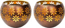 5.4” 2-Pack Decorative Metal Solar Patio Light with Flickering Flame, Waterproof Dusk-to-Dawn Garden Lantern, Bronze/Copper by GreenHaven Gardens