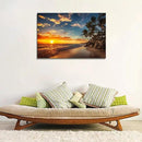 DZL Art S74781 Canvas Painting Print Paradise Tropical Island Beach with Palms Photograph Print Nature Pictures Wall Art Canvas Prints Painting for Living Room Bedroom Decor Office Wall Decor by CozyNest Decor