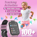 Smart Watch for Kids 1.85" with Fitness Tracker, Sleep Monitor, 22/100+ Sport Modes, DIY Dial, IP68 Waterproof, Step Counter, Heart Rate, Camera, with/Without APP, Gift for 3-12 Years Old Girls by TinyTreasures Baby Boutique