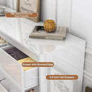 White Malm Dresser for Bedroom, 55 Inch Full High Gloss Dresser with 7 Drawers, Modern Large Wood Chest of Drawer Handle Free, Living Room, Entryway, Hallway, White by CozyNest Decor