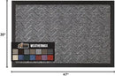 GORILLA GRIP All-Season WeatherMax Doormat, 47x35, Durable Natural Rubber, Stain and Fade Resistant, Low Profile, Indoor Outdoor Door Mats, Easy Clean Patio Entrance Mat, Steel Chevron by CozyNest Decor
