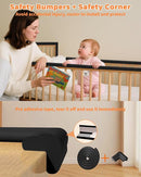 Edge Corner Protector Baby Proofing, 6.56FT 0.6'' Thicken L-Shape Furniture Fireplace Safety Bumper Guard with 6 Corners, Pre-Taped, Soft NBR Rubber Foam, Table Edge Protector for Baby (Black) by TinyTreasures Baby Boutique