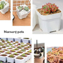 OJYUDD 3inch White Square Plastic Pots with Saucer, Drainage Hole, 24 Pcs, for Flower/Plant, Home,Company,Office and Garden(White) by GreenHaven Gardens