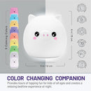 Lumipets Remote Control Silicone Night Light for Kids - Pig Design with 9 Soft Colors & Sleep Timer - Rechargeable, Battery-Operated Lamp for Bedroom | Baby Nursery, Toddler, Girls, Boys by TinyTreasures Baby Boutique