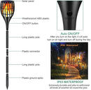 Solar Torch Flame Lights Waterproof Flickering Flames Solar Lights 43" Solar Garden Lights Outdoor Landscape Decoration Lighting Dusk to Dawn Auto On/Off for Yard Garden Pathway, 2 Pack