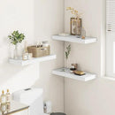 White Floating Shelves for Wall, 24 Inch X 12 Deep Shelves for Room Wall Mounted，2" Thick Heavy Duty Holds 55lbs Floating Shelf for Bedroom Bathroom Kitchen Laundry Room, Set of 2