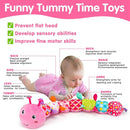 Baby Tummy Time Toy 0-6 Month Musical Stuffed Animal Plush Caterpillar Toy for Infant 6-12 Month Teething Sensory Toy with Crinkle Rattle for Babies 0-3-6 Month Newborn Toys for Boy Girl Birthday 1 by TinyTreasures Baby Boutique